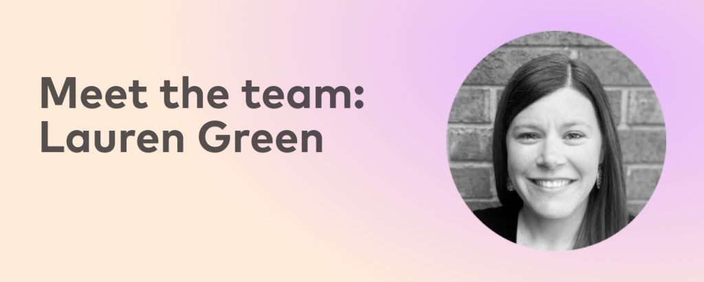 Prisma team member Lauren Green, middle school learning coach, headshot with gradient background