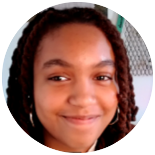 smiling young Prisma high school student with braided hair in circular portrait