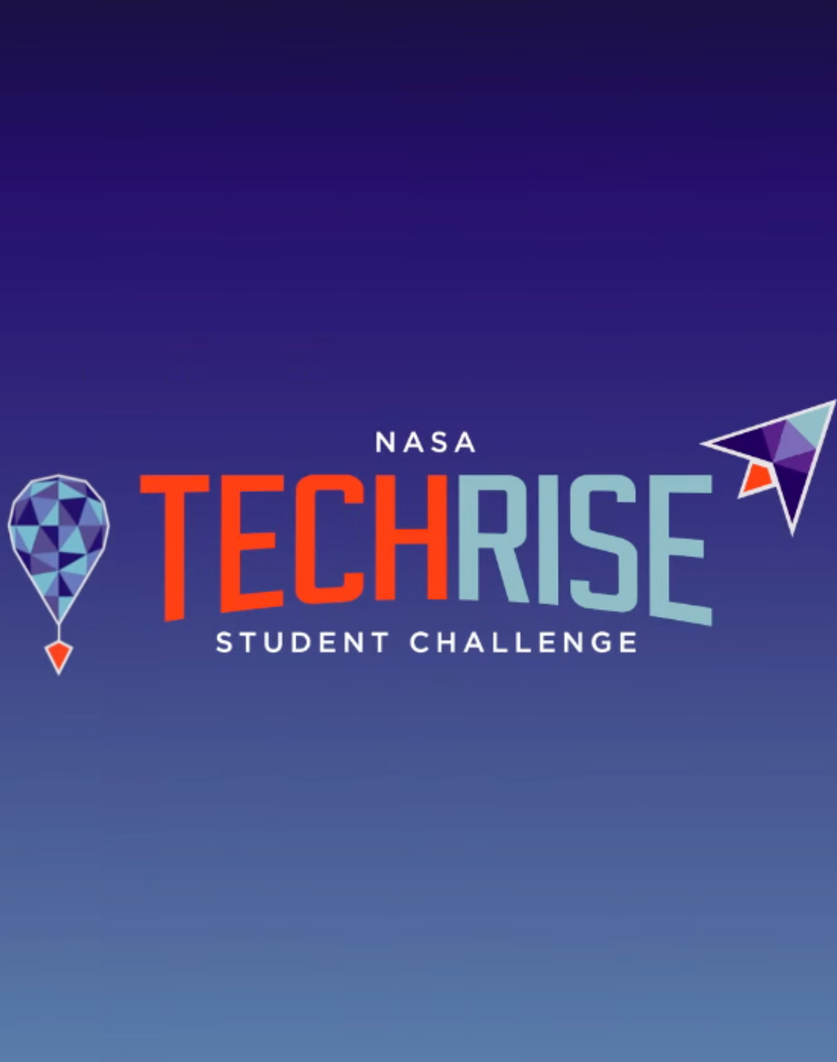 NASA TechRise Student Challenge logo on dark blue gradient background