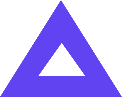Prisma purple triangle logo icon with cutout center