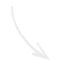 hand-drawn downward pointing arrow in light gray