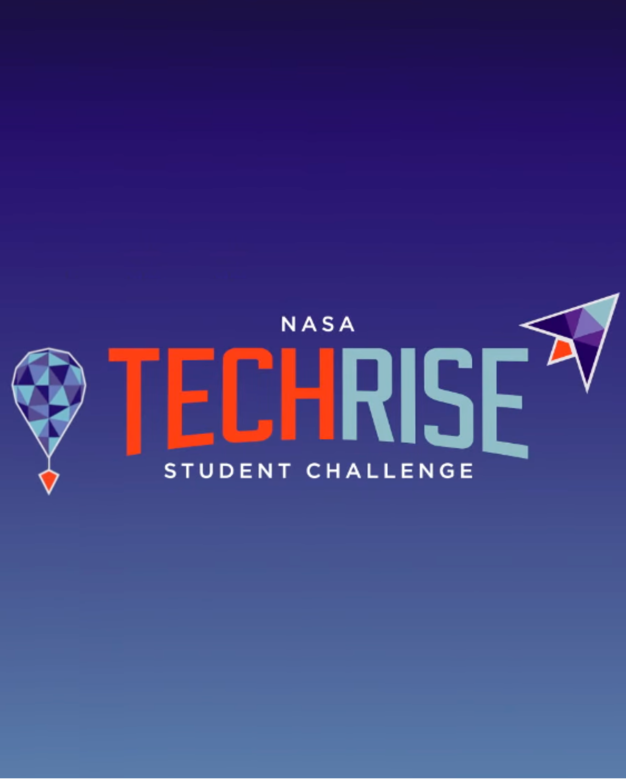 NASA TechRise Student Challenge logo with balloon and paper plane icons