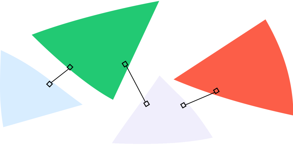 colorful overlapping geometric shapes connected by lines representing the Prisma learning network