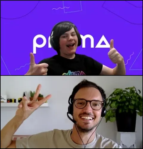 Prisma Learner Jude and Prisma Coach Javi