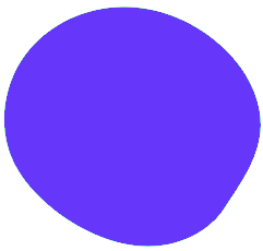 Round purple icon that says
