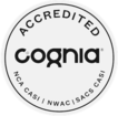 Cognia accreditation seal with NCA CASI, NWAC, and SACS CASI designations