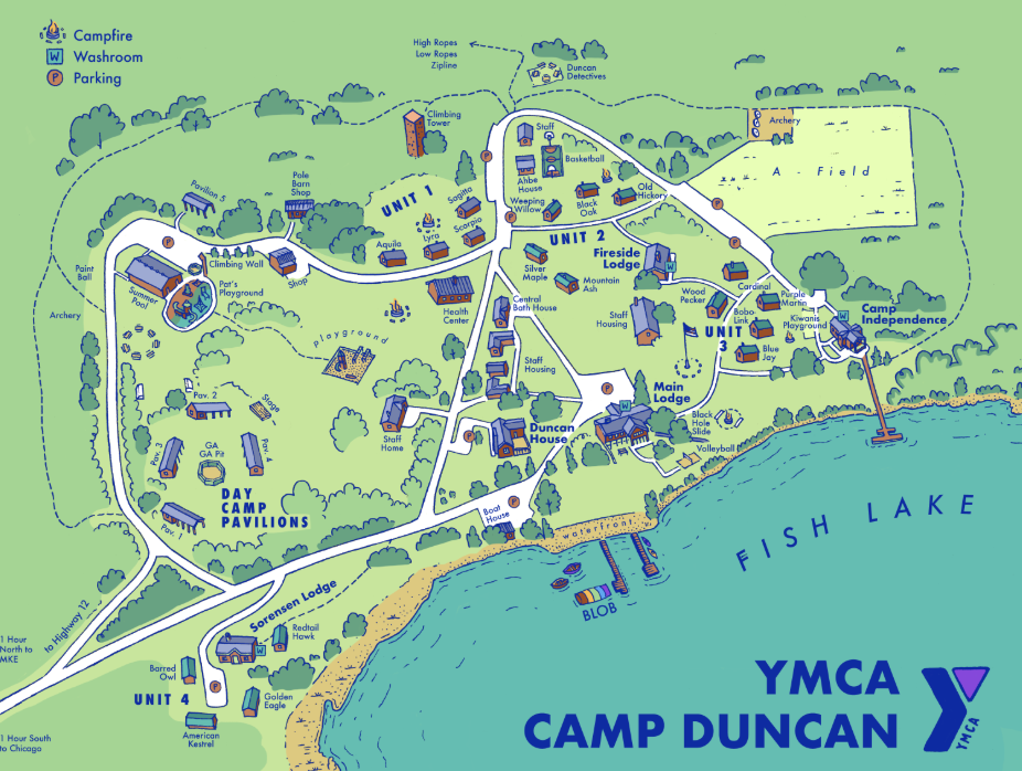 YMCA Camp Duncan Map for Fall Endeavor